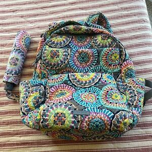 Vera Bradley Colorful Patterned Backpack and Matching umbrella